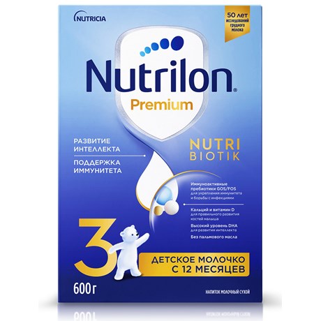 Смесь молочная Nutrilon Premium 3 600г с 12месяцев Смесь молочная Nutrilon Premium 3 600г с 12месяцев