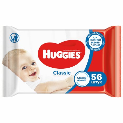 Салфетки влажные Huggies Classic 56шт Салфетки влажные Huggies Classic 56шт