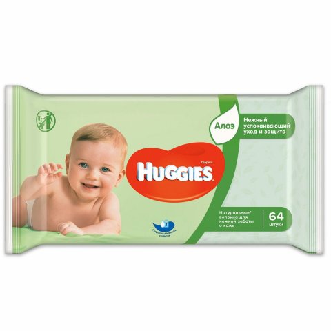 Салфетки влажные Huggies Ultra Comfort с алоэ 64 шт Салфетки влажные Huggies Ultra Comfort с алоэ 64 шт