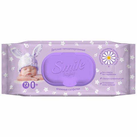 Салфетки влажные Smile Baby 72шт Салфетки влажные Smile Baby 72шт