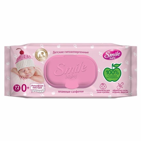 Салфетки влажные Smile Baby Newborn 72шт Салфетки влажные Smile Baby Newborn 72шт