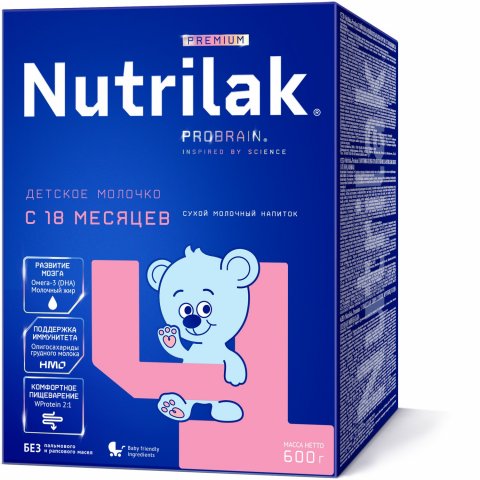 Смесь млочная Nutrilak Premium 4 600г с 18месяцев Смесь млочная Nutrilak Premium 4 600г с 18месяцев