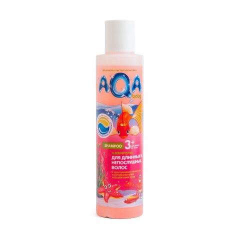 Шампунь AQA baby Kids для длинных и непослушных волос 210мл с 3лет Шампунь AQA baby Kids для длинных и непослушных волос 210мл с 3лет