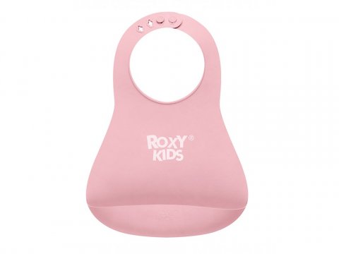 Слюнявчик детский нагрудник для кормления ROXY-KIDS мягкий с кармашком и застежкой, цвет розовый Слюнявчик детский нагрудник для кормления ROXY-KIDS мягкий с кармашком и застежкой, цвет розовый