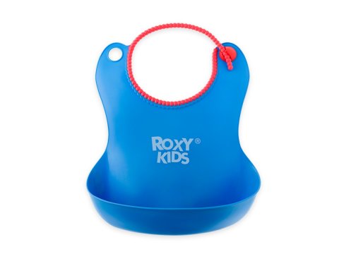 Слюнявчик детский нагрудник для кормления ROXY-KIDS мягкий с кармашком и застежкой, цвет синий Слюнявчик детский нагрудник для кормления ROXY-KIDS мягкий с кармашком и застежкой, цвет синий