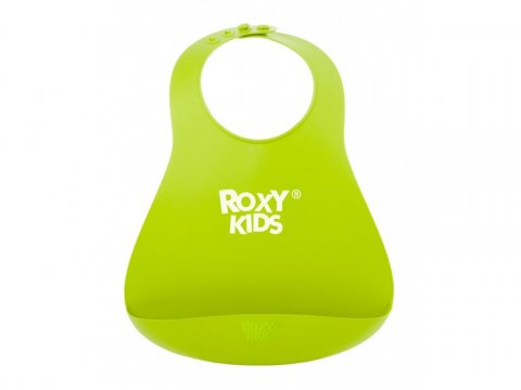 Слюнявчик детский нагрудник для кормления ROXY-KIDS мягкий с кармашком и застежкой, цвет зеленый Слюнявчик детский нагрудник для кормления ROXY-KIDS мягкий с кармашком и застежкой, цвет зеленый