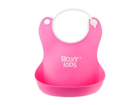 Слюнявчик детский нагрудник для кормления ROXY-KIDS с кармашком и застежкой, цвет розовый Слюнявчик детский нагрудник для кормления ROXY-KIDS с кармашком и застежкой, цвет розовый