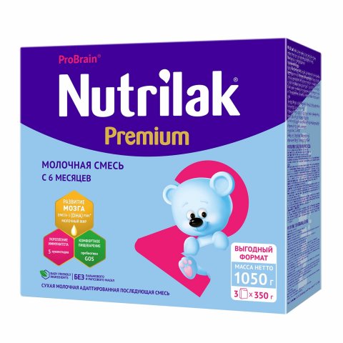 Смесь молочная Nutrilak Premium 2 1050г с 6месяцев Смесь молочная Nutrilak Premium 2 1050г с 6месяцев