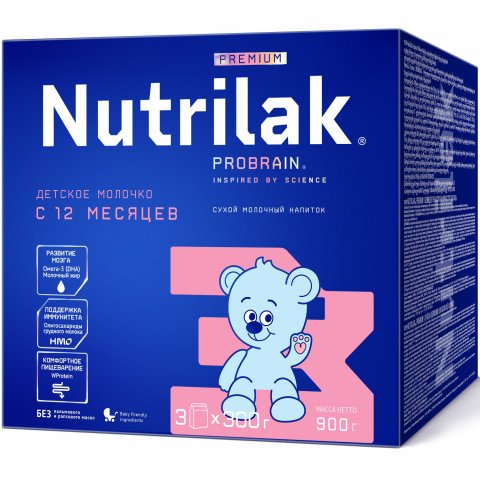 Смесь молочная Nutrilak Premium 3 900г с 12месяцев Смесь молочная Nutrilak Premium 3 900г с 12месяцев