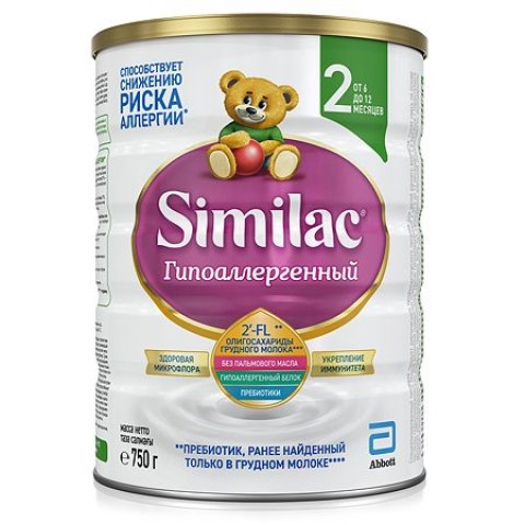 Смесь молочная Similac гипоаллергенный 2 750г с 6месяцев Смесь молочная Similac гипоаллергенный 2 750г с 6месяцев
