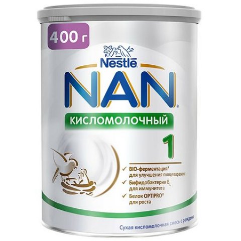 Смесь NAN 1 кисломолочный 400г с 0мес Смесь NAN 1 кисломолочный 400г с 0мес