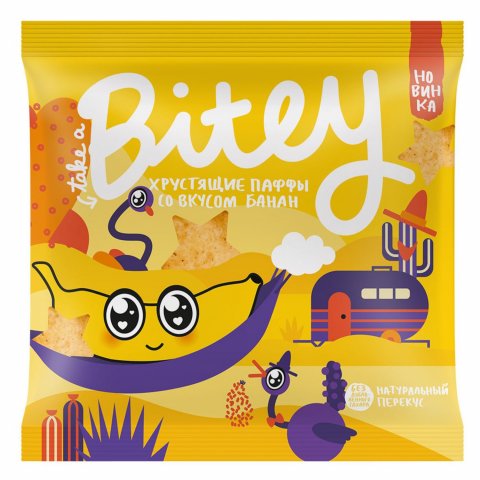 Снек Take a Bitey паффы мультизлаковые банан 20г Снек Take a Bitey паффы мультизлаковые банан 20г