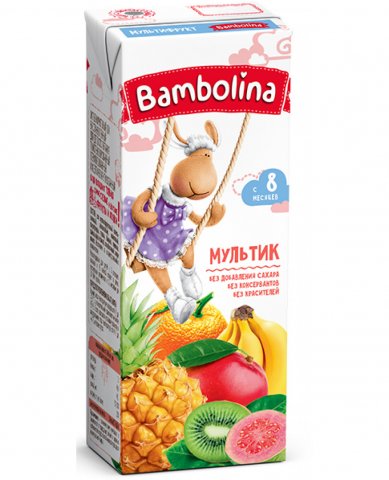 Сок Bambolina мультифрукт с 8 месяцев 200 мл Сок Bambolina мультифрукт с 8 месяцев 200 мл