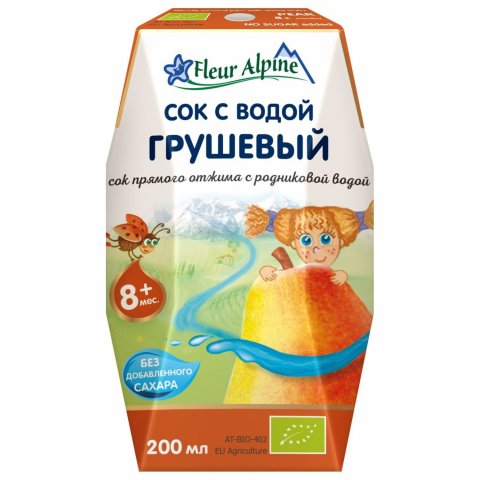 Сок Fleur Alpine с водой груша 200мл с 8 месяцев Сок Fleur Alpine с водой груша 200мл с 8 месяцев