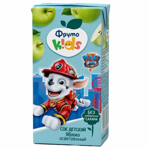 Сок ФрутоKids ФрутоKids яблоко осветленный 0.2л с 4месяцев Сок ФрутоKids ФрутоKids яблоко осветленный 0.2л с 4месяцев