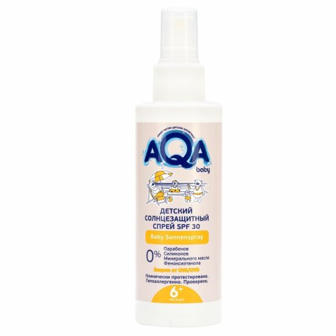 Спрей cолнцезащитный AQA baby SPF30 150мл Спрей cолнцезащитный AQA baby SPF30 150мл