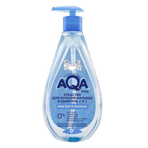 Средство для купания малыша AQA baby Шампунь 2в1 400мл Средство для купания малыша AQA baby Шампунь 2в1 400мл