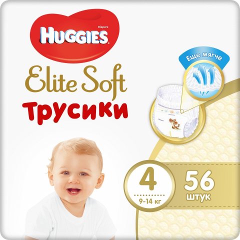 Трусики-подгузники Huggies Elite Soft 4 9-14кг 56шт Трусики-подгузники Huggies Elite Soft 4 9-14кг 56шт