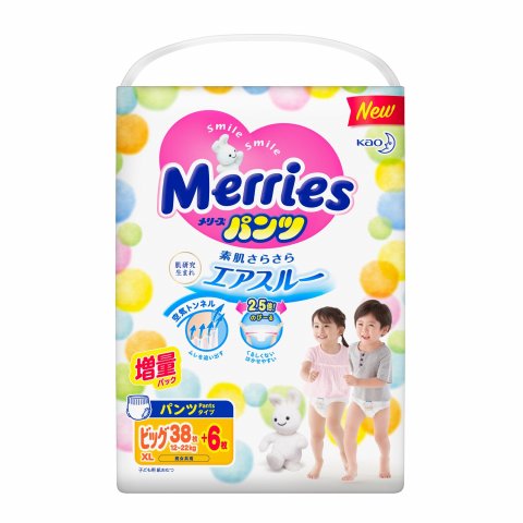 Трусики-подгузники Merries XL 12-22кг 38+6шт Трусики-подгузники Merries XL 12-22кг 38+6шт