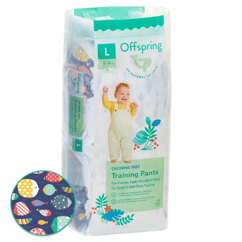 Трусики-подгузники Offspring L 9-14 кг 36 шт расцветка Рыбки Трусики-подгузники Offspring L 9-14 кг 36 шт расцветка Рыбки