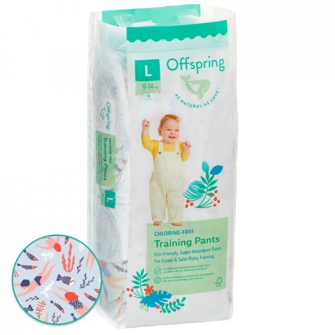 Трусики-подгузники Offspring L 9-14 кг 36 шт расцветка Риф Трусики-подгузники Offspring L 9-14 кг 36 шт расцветка Риф