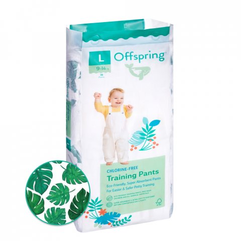 Трусики-подгузники Offspring L 9-14 кг 36 шт расцветка Тропики Трусики-подгузники Offspring L 9-14 кг 36 шт расцветка Тропики