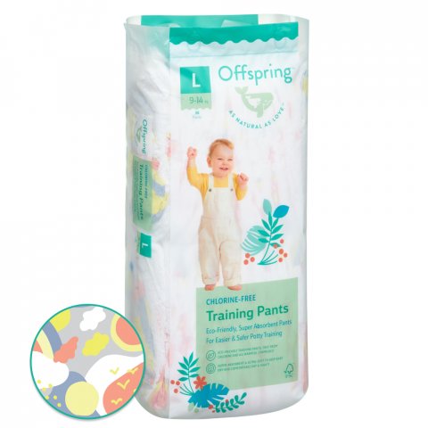 Трусики-подгузники Offspring L 9-14 кг 36шт расцветка Небо Трусики-подгузники Offspring L 9-14 кг 36шт расцветка Небо