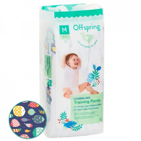 Трусики-подгузники Offspring M 6-11 кг 42 шт расцветка Рыбки Трусики-подгузники Offspring M 6-11 кг 42 шт расцветка Рыбки