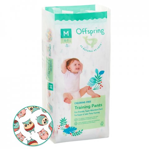 Трусики-подгузники Offspring M 6-11 кг 42 шт расцветка Совы Трусики-подгузники Offspring M 6-11 кг 42 шт расцветка Совы