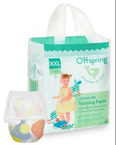 Трусики-подгузники Offspring XXL 15-23 кг 24 шт расцветка Небо Трусики-подгузники Offspring XXL 15-23 кг 24 шт расцветка Небо