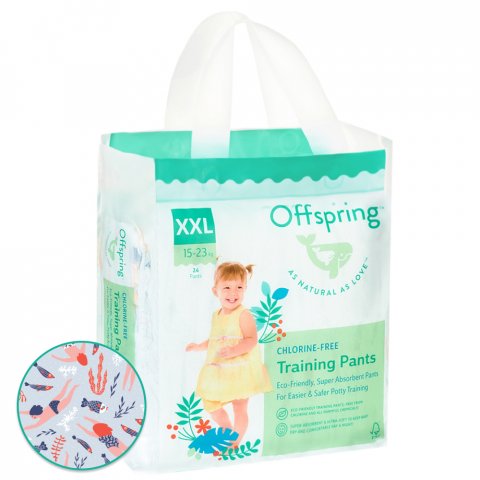 Трусики-подгузники Offspring XXL 15-23 кг 24 шт расцветка Риф Трусики-подгузники Offspring XXL 15-23 кг 24 шт расцветка Риф