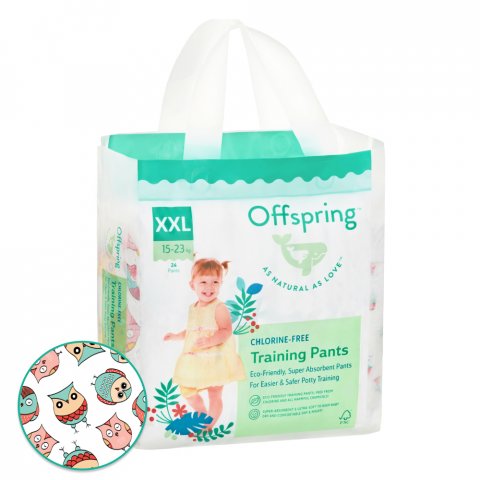 Трусики-подгузники Offspring XXL 15-23 кг 24 шт расцветка Совы Трусики-подгузники Offspring XXL 15-23 кг 24 шт расцветка Совы