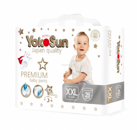 Трусики-подгузники YokoSun Premium, размер XXL (15-23 кг) 28 шт Трусики-подгузники YokoSun Premium, размер XXL (15-23 кг) 28 шт