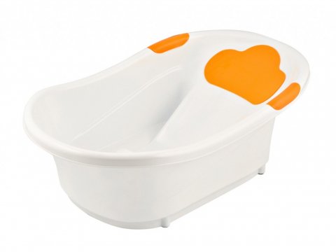 Ванночка для купания малыша ROXY-KIDS с анатомической горкой и сливом 72х41х21 см, цвет оранжевый Ванночка для купания малыша ROXY-KIDS с анатомической горкой и сливом 72х41х21 см, цвет оранжевый