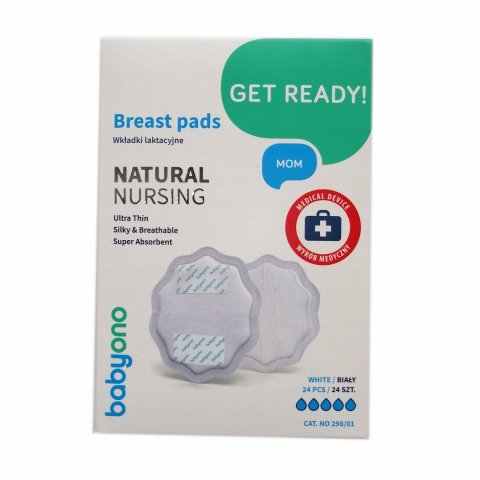 Вкладыши для груди Babyono Natural nursing белые 24 шт Вкладыши для груди Babyono Natural nursing белые 24 шт