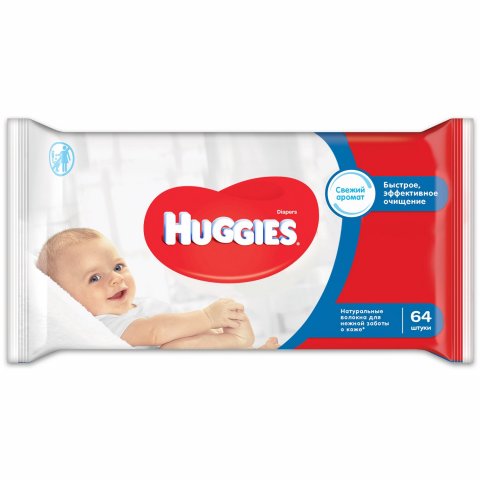 Влажные салфетки Huggies Классик 64 шт Влажные салфетки Huggies Классик 64 шт
