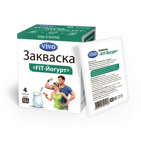 Закваска бактериальная Vivo fit-йогутр 4*0.5г Закваска бактериальная Vivo fit-йогутр 4*0.5г