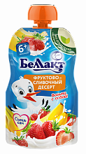 Фруктовое пюре в мягкой упаковке Беллакт Фруктово-сливочный десерт