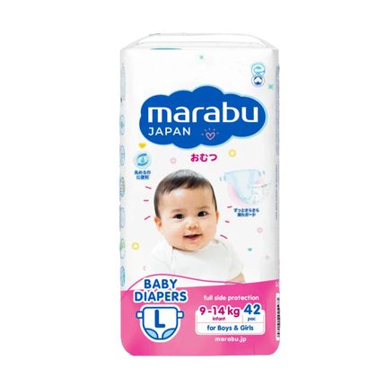 Подгузники MARABU, размер L (9-14 кг), 42 шт Подгузники MARABU, размер L (9-14 кг), 42 шт