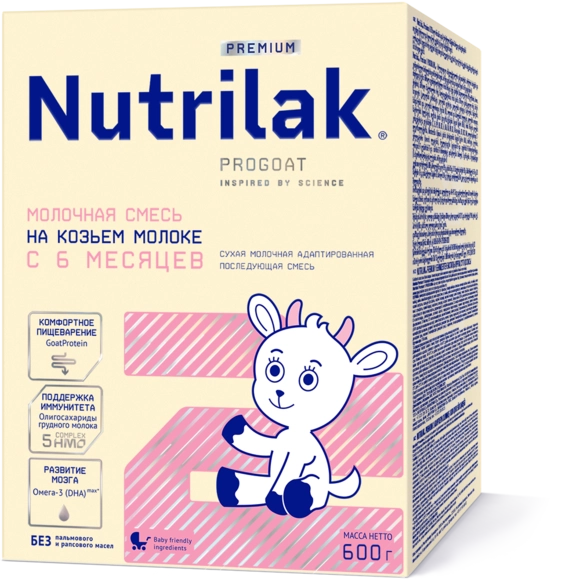 Nutrilak Premium 2 Молочная смесь на козьем молоке, для детей с 6 месяцев, смесь молочная сухая, 600 г, 1 шт. Nutrilak Premium 2 Молочная смесь на козьем молоке, для детей с 6 месяцев, смесь молочная сухая, 600 г, 1 шт.