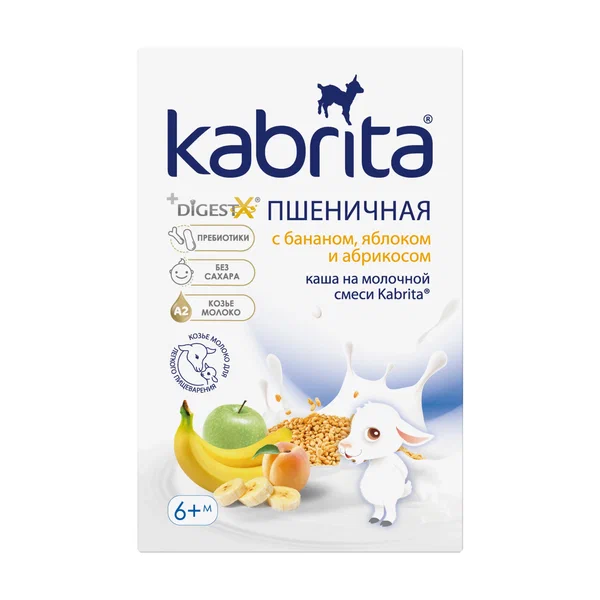 «Каша Kabrita пшеничная банан-яблоко-абрикос 180 г с 6 месяцев» «Каша Kabrita пшеничная банан-яблоко-абрикос 180 г с 6 месяцев»