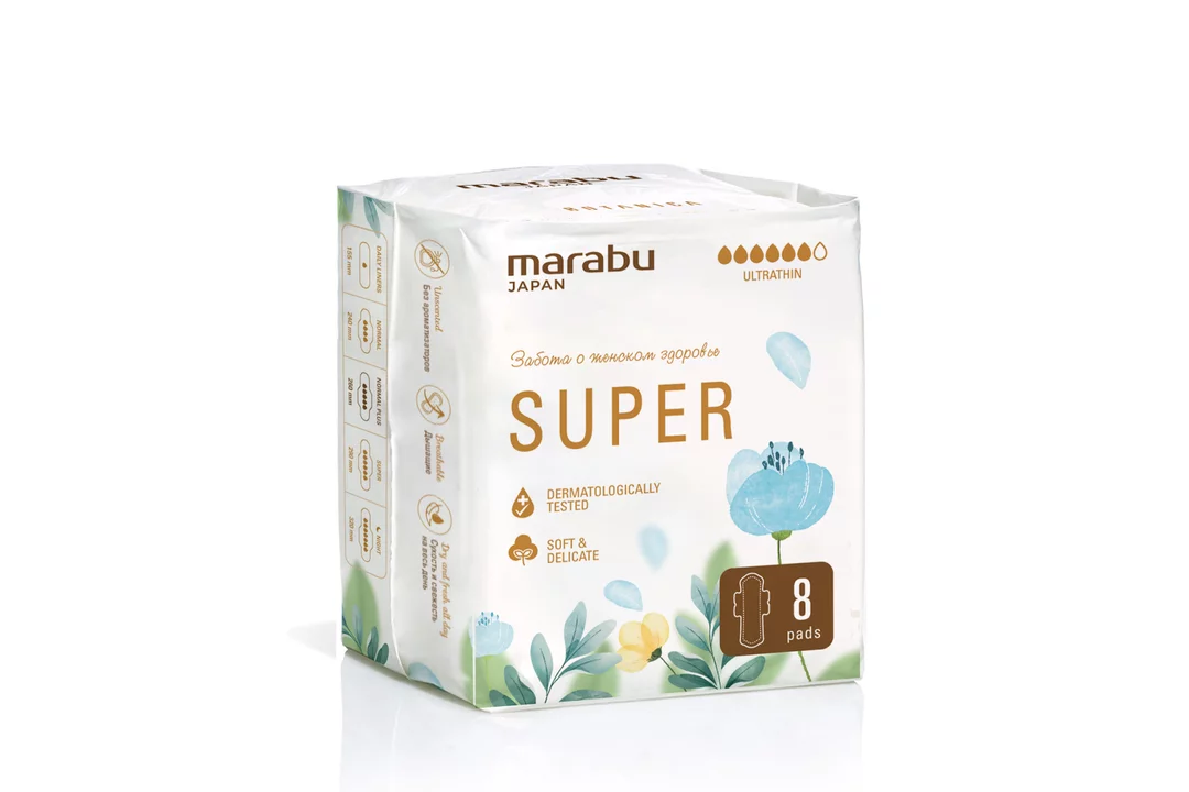 Прокладки MARABU JAPAN женские гигиенические Botanica SUPER 1 уп - 8 шт. Прокладки MARABU JAPAN женские гигиенические Botanica SUPER 1 уп - 8 шт.