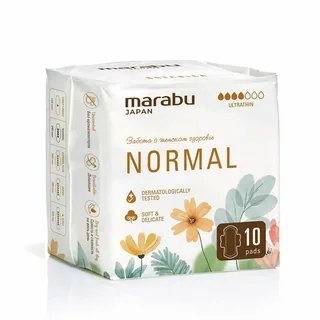Прокладки MARABU JAPAN  женские гигиенические Botanica 1 уп -10шт.