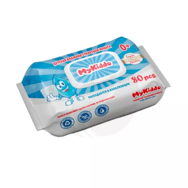 MyKiddo Влажная туалетная бумага для детей (0+мес) 80 штук MyKiddo Влажная туалетная бумага для детей (0+мес) 80 штук