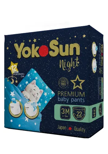 Yokosun premium подгузники-трусики ночные m/6-10 кг/ 22 шт. Yokosun premium подгузники-трусики ночные m/6-10 кг/ 22 шт.
