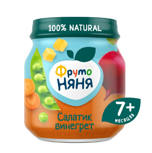 «ФрутоНяня» пюре «Салатик Винегрет», 110 гр. 7+ мес. «ФрутоНяня» пюре «Салатик Винегрет», 110 гр. 7+ мес.
