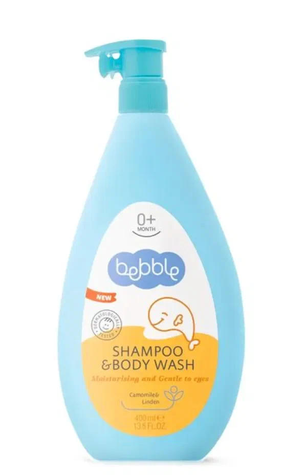 Bebble Шампунь детский для волос и тела, 0+, шампунь, c ромашкой и липой, 400 мл.