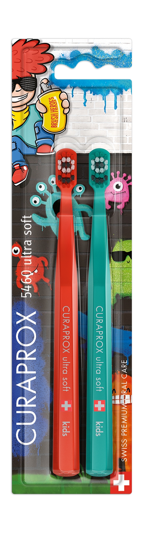 Curaprox Kids Ultra Soft Набор из двух зубных щеток для детей от 4-х до 12 лет Curaprox Kids Ultra Soft Набор из двух зубных щеток для детей от 4-х до 12 лет