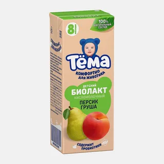 Тема Биолакт ПЕРСИК ГРУША, 8мес+, 206 мл Тема Биолакт ПЕРСИК ГРУША, 8мес+, 206 мл