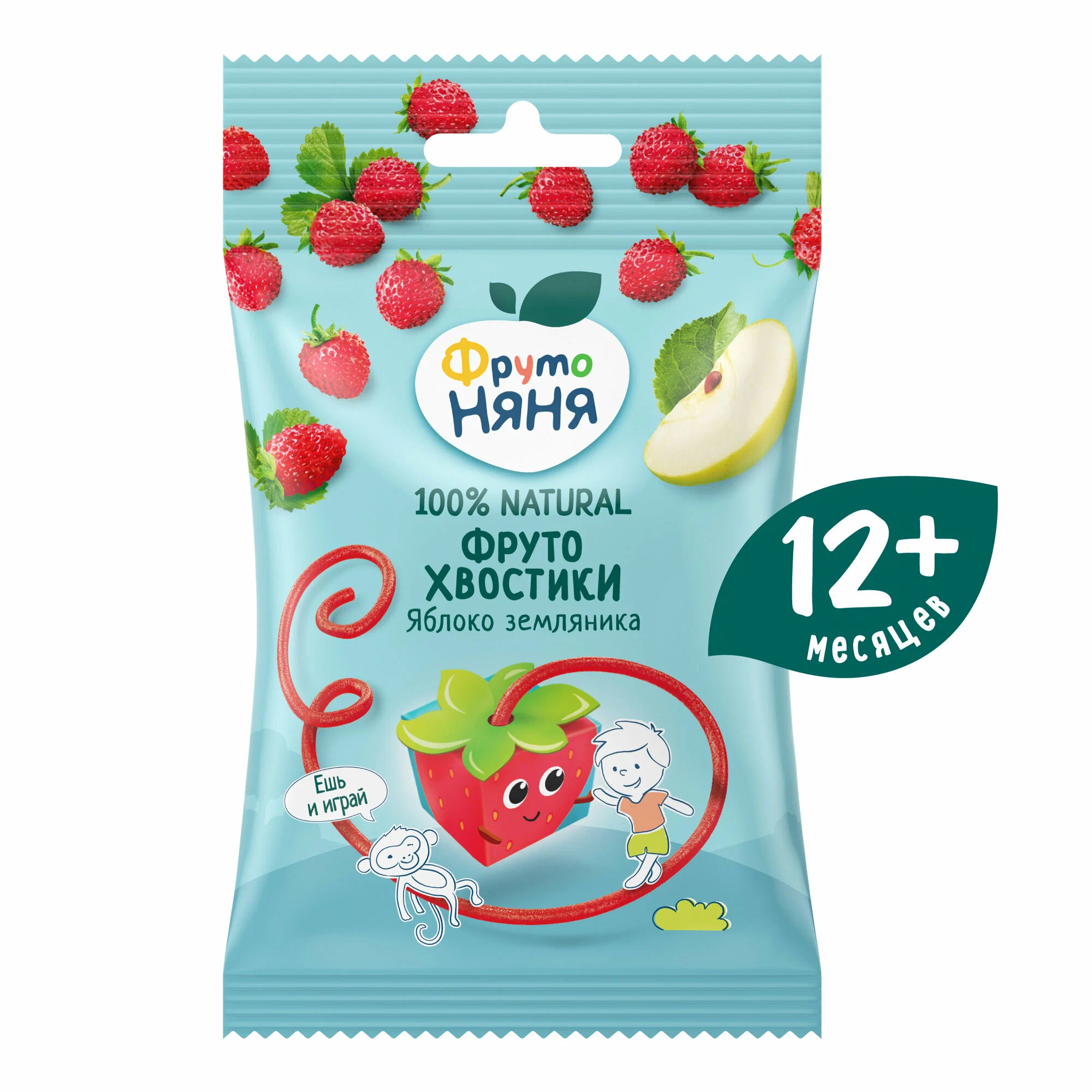 Фруктовые кусочки ФрутоНяня яблоко-земляника с 12+ мес 15 г Фруктовые кусочки ФрутоНяня яблоко-земляника с 12+ мес 15 г